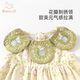 Banxidi girls dress baby summer dress 2026 new style baby princess dress summer children's cute floral dress Bean Green 90