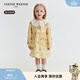 Teenie Weenie Kids 26th new baby girl full-print sweet lace collar dress yellow 110 cm