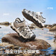 BalaOne children's shoes children's sandals boys' sports shoes 2026 Xia Xin outdoor toe-toe shoes smoke gray silver 20301 27 (foot length 16.3-16.7/inner length 17.6)