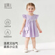 Yishuang'er children's summer dress girl's skirt fashionable girl princess dress summer Korean baby dress baby spring dress purple 120
