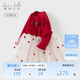 David Bella children's dress spring dress girls sweater mesh long sleeve red New Year's dress children's dress