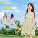 Dudujia girls skirt summer floral butterfly baby girl dress summer dress sweet and cute girl gauze skirt thin sleeveless pink purple 80