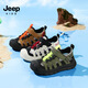 JEEP children's sandals 2025 summer new style comfortable and lightweight girls' shoes trendy boys' sandals convenient Velcro 7278 black and white 27 / inner length about 17.2 cm
