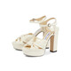 Jimmy Choo New Year's Gift (Jimmy Choo) Women's Patent Leather Platform Sandals P00622456 White 43 CN 43