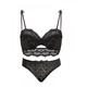 Victoria's Secret Victoria's Secret Underwear Women's Lace Bra Set Beautiful Back Small Breast Push Up Adjustable Thin Black Set 70A x 32=B