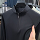 Navigare 2026 spring new zipper sweatshirt men's half turtleneck t-shirt long-sleeved ice silk thin men's sports bottoming shirt trendy black S 165