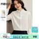 Chandubila Fungus Neckline 2025 Autumn Stand Collar Shoulder Pleated Placket Single Breasted Pleated Cuffs Shirt