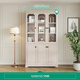 Quanyou Home Retro Pastoral Style Three Door Bookcase Guest Dining Room Study Storage Storage Cabinet Display Cabinet Floor Cabinet