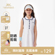 YEEHOO children's skirt girls lapel vest dress summer moisture-absorbing quick-drying sunscreen antibacterial sports style dress Ying's white 110 cm