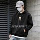 JEEP SPIRIT Hooded Sweatshirt Men's 2026 Spring New Loose Casual Versatile Jacket Men's Clothing Trendy Men's Clothing Blue S