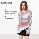 Jin Yujie's 2026 summer new product thin and transverse striped long-sleeved sweater women's medium loose inner wear S262SW318Y urban red and white stripes S suitable for 110Jin Jin equal to 0.5 kg or less