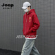 JEEP SPIRIT American Heavyweight Sweatshirt Men's 2026 Spring Loose Hooded Jacket Men's Velvet Thickened Top Men's Burgundy S