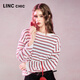 Jin Yujie's 2026 summer new product thin and transverse striped long-sleeved sweater women's medium loose inner wear S262SW318Y urban red and white stripes S suitable for 110Jin Jin equal to 0.5 kg or less