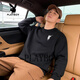 Playboy (PLAYBOY) American heavyweight velvet thickened round neck sweatshirt for men 2026 spring and autumn loose casual long-sleeved bottoming shirt black M 90-100Jin Jin is equal to 0.5 kg