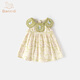 Banxidi girls dress baby summer dress 2026 new style baby princess dress summer children's cute floral dress Bean Green 90
