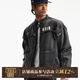 MEDM structured raw edge denim suit--jacket washed and distressed structural line design casual zipper jacket spring black gray S