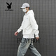 Playboy Hooded Sweatshirt Men's 2026 Spring New Loose Versatile Jacket Male Student Casual Sports Tops Men's Dark Gray S 95-120Jin Jin is equal to 0.5 kg