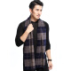 Shanghai Story pure wool scarf men's plaid scarf autumn and winter knitted solid color thickened scarf men's winter warm scarf 178075 blue coffee color
