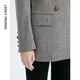 Langzi 25 wool retro shoulder pads, temperament gray suit jacket, high-end professional formal wear, versatile suit winter, light gray L