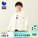 Mini Balabala, the same style in the mall, boys' pure cotton corduroy spring new retro long-sleeved shirt, milk white 10504 140 cm