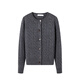 Navigare Italian sailing women's cardigan autumn and winter warm casual knitted cardigan fashionable simple rope sweater women dark rock grey L