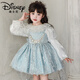 Disney (Disney) Girls Spring and Autumn 2026 New Elsa Lolita Dress Children's Baby Girl Birthday Dress Princess Gauze Skirt Set Skirt + Crown + Gloves 130 cm