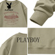 Playboy round neck sweatshirt men's loose large size 2026 spring and autumn new bottoming shirt men's long-sleeved T-shirt top dark gray S 95-120Jin Jin equals 0.5 kg