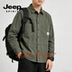 JEEP SPIRIT work shirt style jacket men's 2026 spring loose casual long-sleeved shirt men's tops black M 90-110Jin Jin equals 0.5 kg