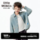 Little MO&Co. Show same style little moco children's clothing 26 new children's pony pure cotton denim shirt long-sleeved parent-child denim blue 140 140/68