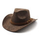 Hengyuanxiang new European and American style woolen hat suede men and women couple hat woolen western cowboy hat camel suede M56-59cm