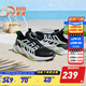 ANTA Children's Sandals Universal Big Children's Shoes 2025 Summer New Product Knob Buckle Mesh Breathable Small Warship Frame Shoes Beach Black/Cloud Gray-4 35