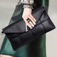 Qidell Genuine Cowhide Clutch Women's New Large Capacity Envelope Women's Handbag Shoulder Bag Soft Cowhide Leather Banquet Clutch Bag Women's Wallet Black