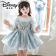 Disney (Disney) Girls Spring and Autumn 2026 New Elsa Lolita Dress Children's Baby Girl Birthday Dress Princess Gauze Skirt Set Skirt + Crown + Gloves 130 cm