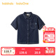 Bala Bala One boys short-sleeved shirt children's middle and large children's denim 2026 new summer versatile denim dark blue 88301 160