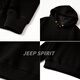 JEEP SPIRIT American hooded sweatshirt for men plus velvet to keep warm 2026 winter loose casual versatile couple tops jacket black S