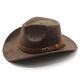 Hengyuanxiang new European and American style woolen hat suede men and women couple hat woolen western cowboy hat camel suede M56-59cm