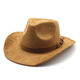 Hengyuanxiang new European and American style woolen hat suede men and women couple hat woolen western cowboy hat camel suede M56-59cm
