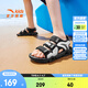 ANTA children's sandals, men's and women's beach shoes, summer new breathable open-toe comfortable arch sandals, men's black/silver-8 35