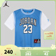 NIKE JORDAN Nike AJ children's clothing for boys and girls summer vacation two-piece short T-shirt 024 new breathable children's short-sleeved moss blue 110 /52 (4T) recommended height 98-104