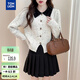 TonLion 2025 Autumn and Winter New Yarn Contrast Color Collar Design Women's Cardigan
