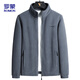ROMON jacket men's autumn business casual large size warm fleece jacket soft polar fleece jacket men CS88 black XL