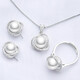Qiongruige Freshwater Pearl Necklace Women's Set Pendant Single Clavicle Chain Ring Earrings Mother's Birthday 520 Gift Pendant + Ring + Earrings Three-piece Set