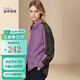 DiFelig American Retro Purple Long Sleeve Shirt Women's 2025 Spring New Loose Temperament Versatile Top Picture Color M