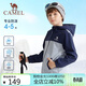 Camel Children's Jacket Soft Shell Jacket Windproof Plus Velvet Warm Autumn and Winter Outdoor Casual Tops for Middle-aged and Older Boys and Girls