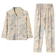 Dilefen Pyjamas für Frauen reine Baumwolle Langarm Frühling und Herbst Casual Cardigan Home Kleidung Voller Winter Dünne Plus-Größe Frauenanzug XEQ-9215 Damen-L-Größe empfohlen, Gewicht 105-120jin zu tragen [Jin gleich 0,5 kg]