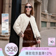 Three-color waterproof and easy-care 2025 winter new 90 white duck down jacket light and loose short style M