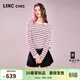 Jin Yujie's 2026 summer new product thin and transverse striped long-sleeved sweater women's medium loose inner wear S262SW318Y urban red and white stripes S suitable for 110Jin Jin equal to 0.5 kg or less