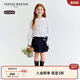 Teenie Weenie Kids 26 years new style girls cotton lady lace lapel long-sleeved shirt off-white 150 cm