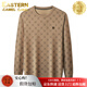 EASTERN CAMEL luxury high-end pure cotton long-sleeved T-shirt men's round neck 2026 spring new fashion casual bottoming shirt sweatshirt for men without velvet khaki 2XL (180) 160-175Jin Jin equals 0.5 kg