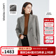 Langzi 25 wool retro shoulder pads, temperament gray suit jacket, high-end professional formal wear, versatile suit winter, light gray L